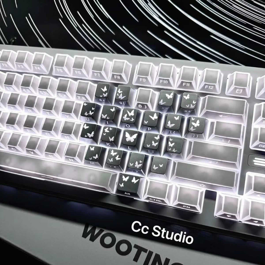 Shadow Fold Butterfly Cherry Profile PBT Keycap Set