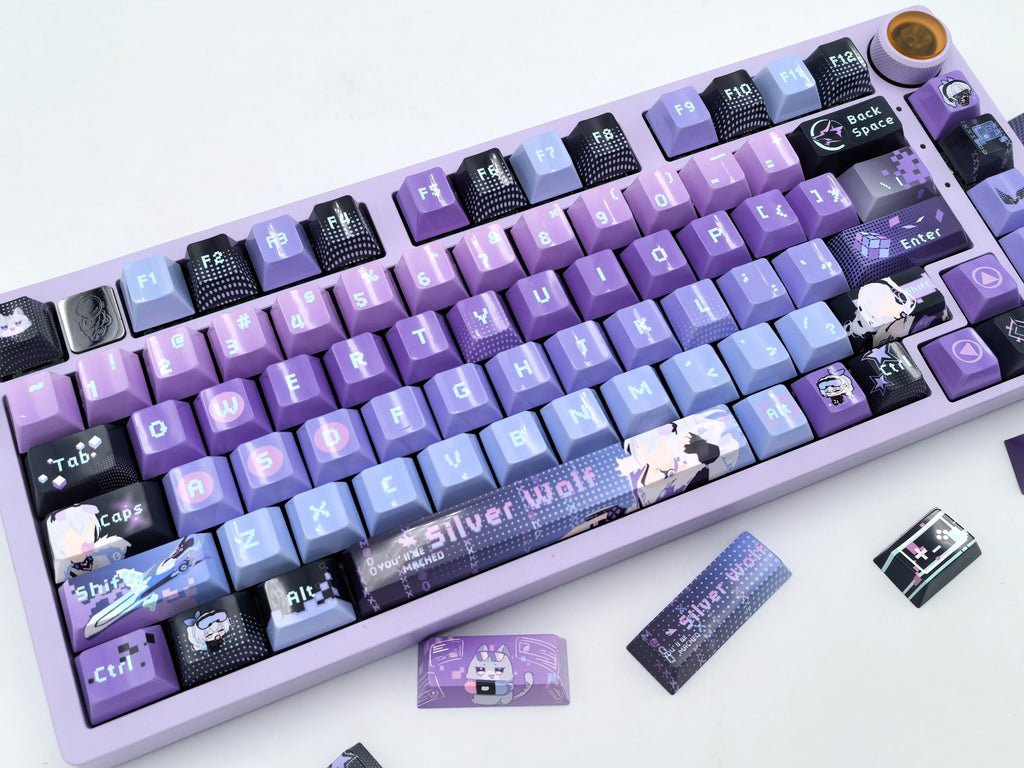 Silver Wolf Honkai Star Rail keycap set, Glossy finish, thumbnail view