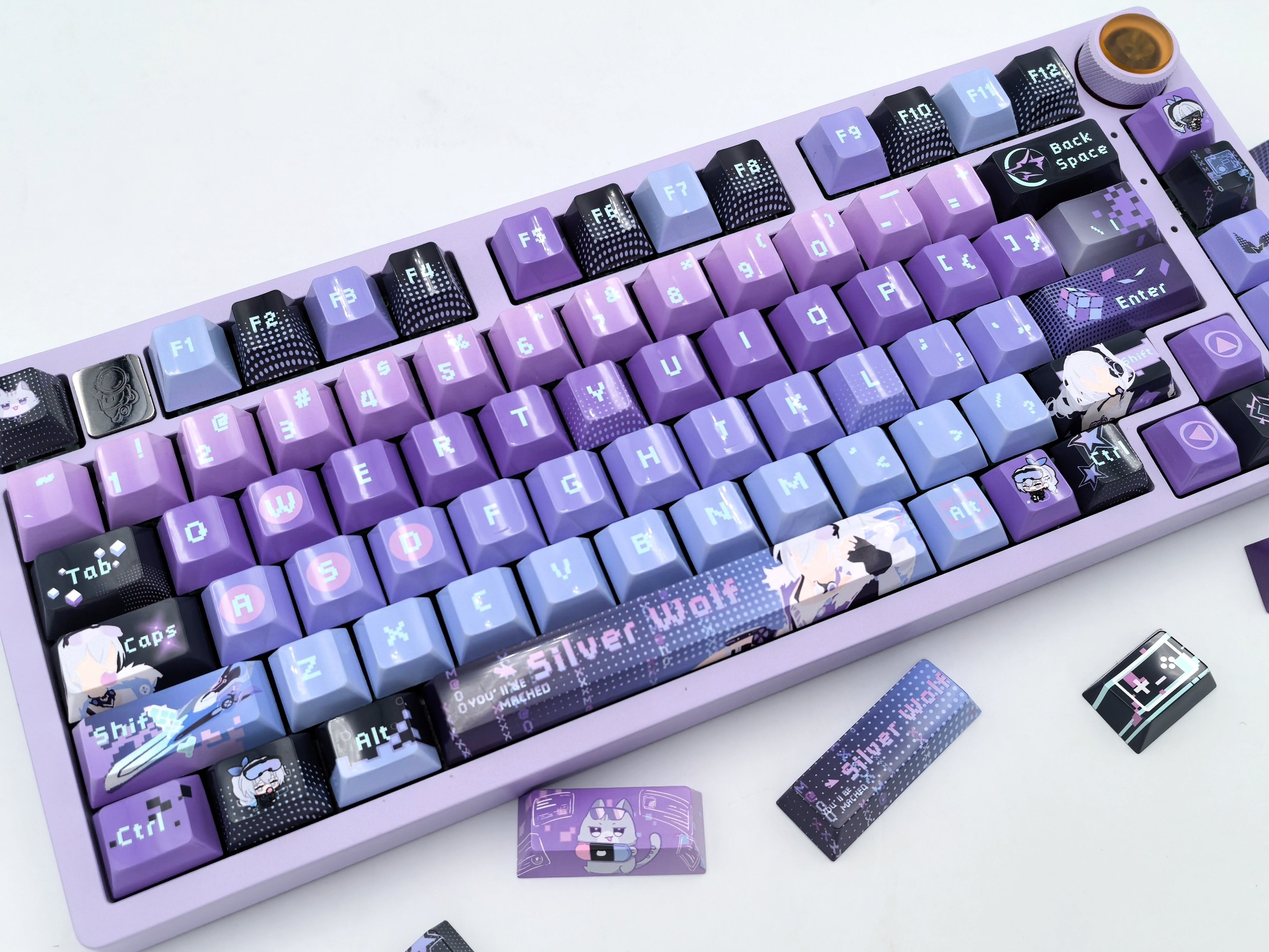 Silver Wolf Honkai Star Rail keycap set, Glossy finish, thumbnail view